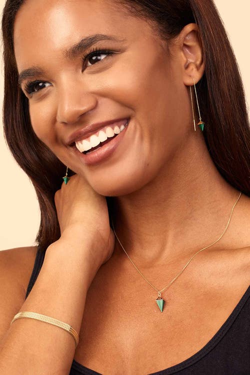Oradina 14k Gold Prism Point Threaders In Gold - Black Onyx