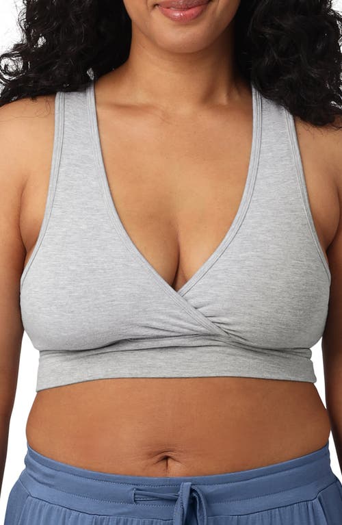 Kindred Bravely Racerback Crossover Maternity/nursing Bra In Gray