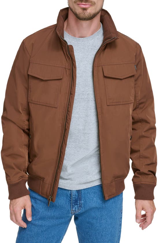 Shop Dockers ® Quilted Lined Flight Bomber Jacket In Chocolate