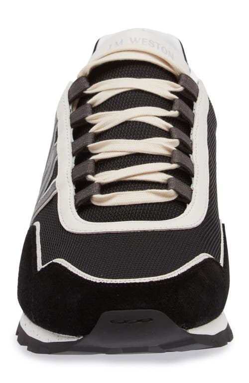 Shop Jm Weston Animation On My Way Ghillies Knit Sneaker In Beige/grey/black