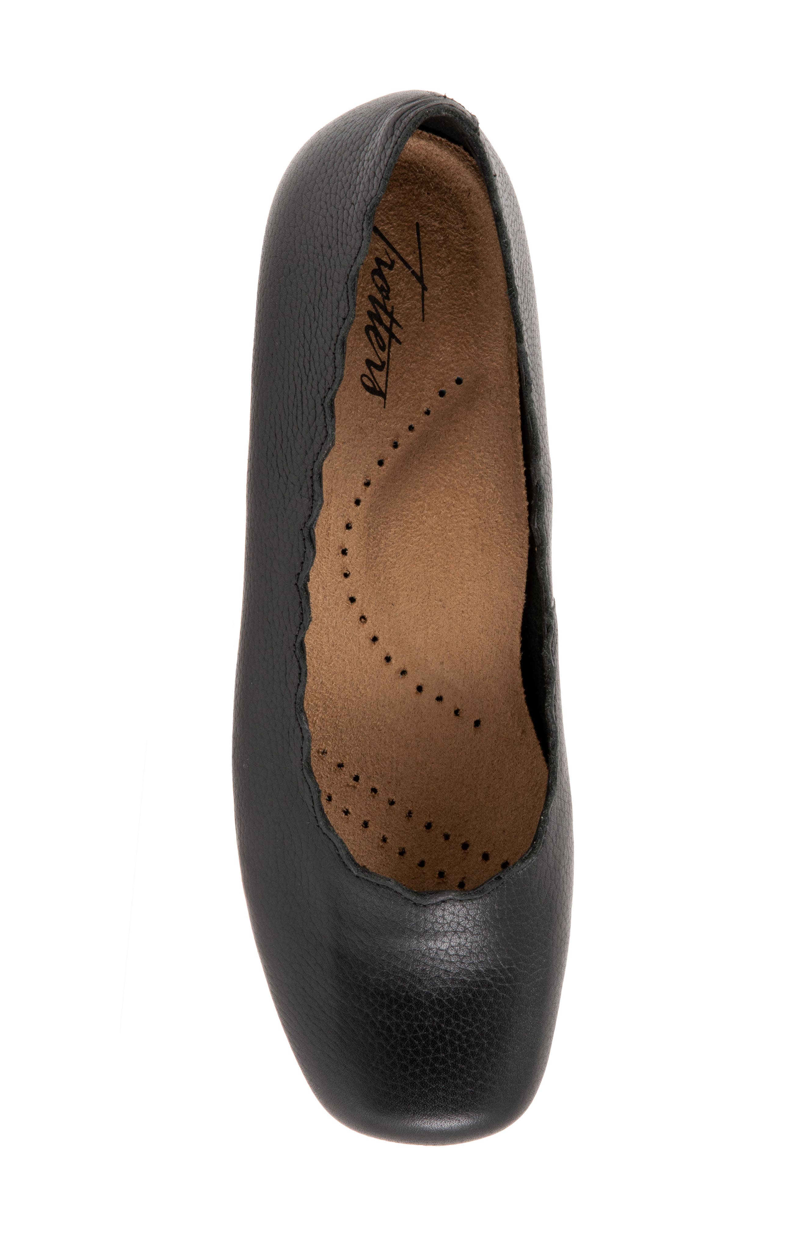 Trotters Women's Tatia Flat Sandals - Black Nubuck, Wide Width (Size 7 Wide) - View #12