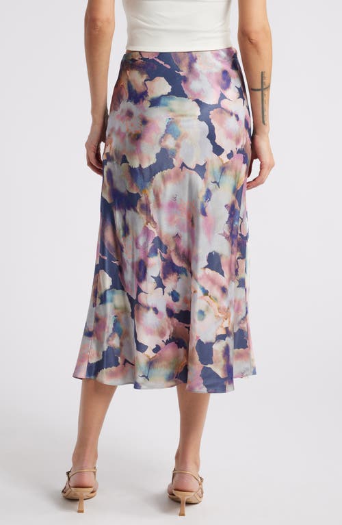 Shop Rails Anya Satin Midi Skirt In Midnight Verbena