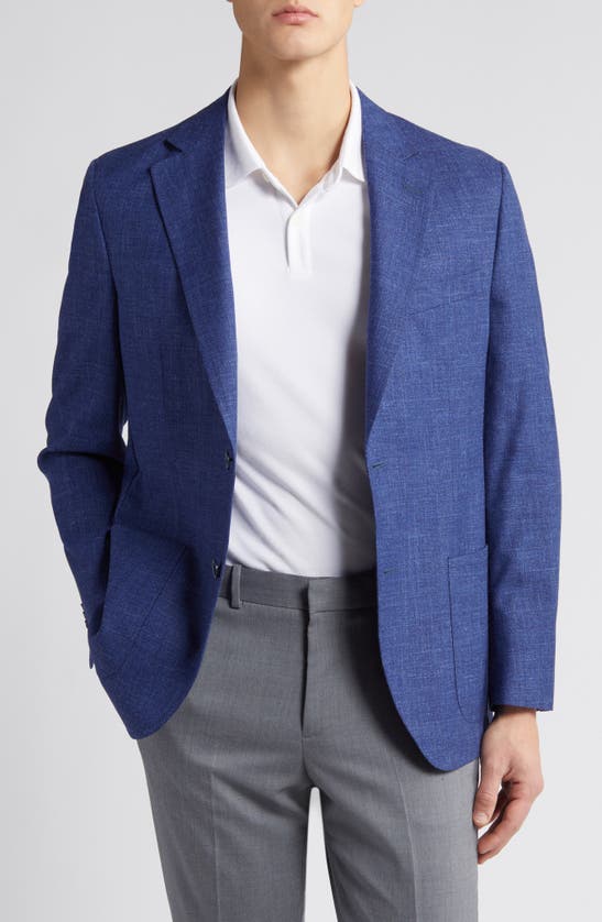 Peter Millar Tailored Fit Wool, Silk & Linen Blend Sport Coat In Blue