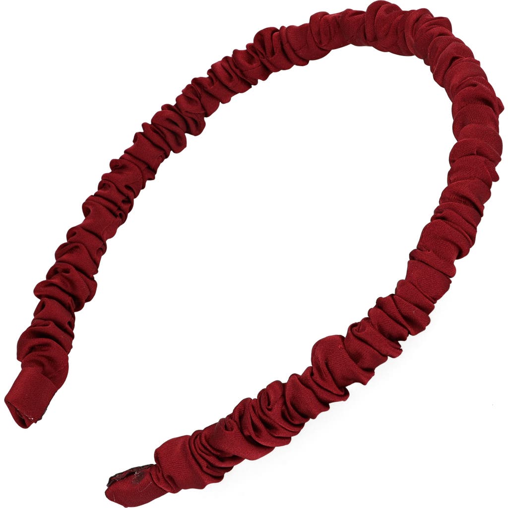 L. Erickson Sina Ruched Headband in Red