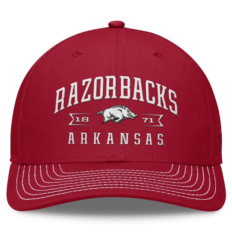 Shop Top Of The World Cardinal Arkansas Razorbacks Carson Trucker Adjustable Hat