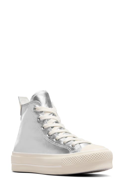 Converse platform metallic silver best sale