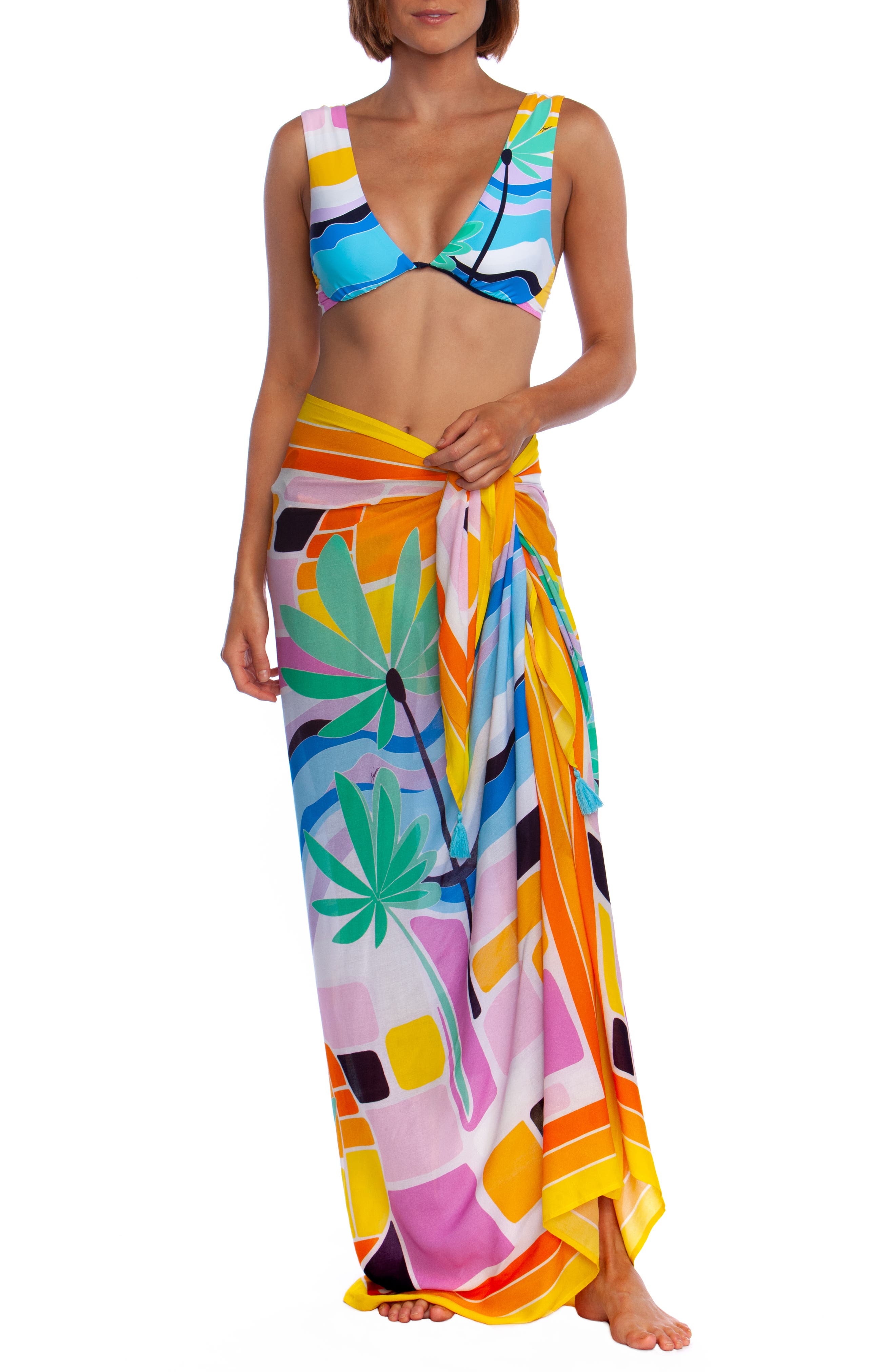 Trina Turk Mosaic Sunrise Pareo, Size One Size - Pink