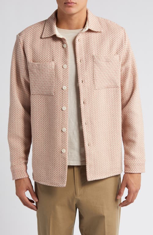 Shop Wax London Whiting Regular Fit Cotton Overshirt In Pink/ecru