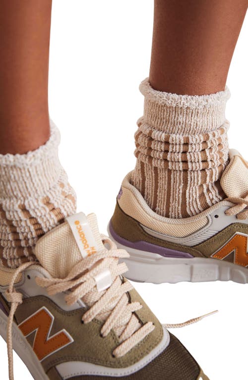 Shop Free People Inside Out Plush Crew Socks In Camel