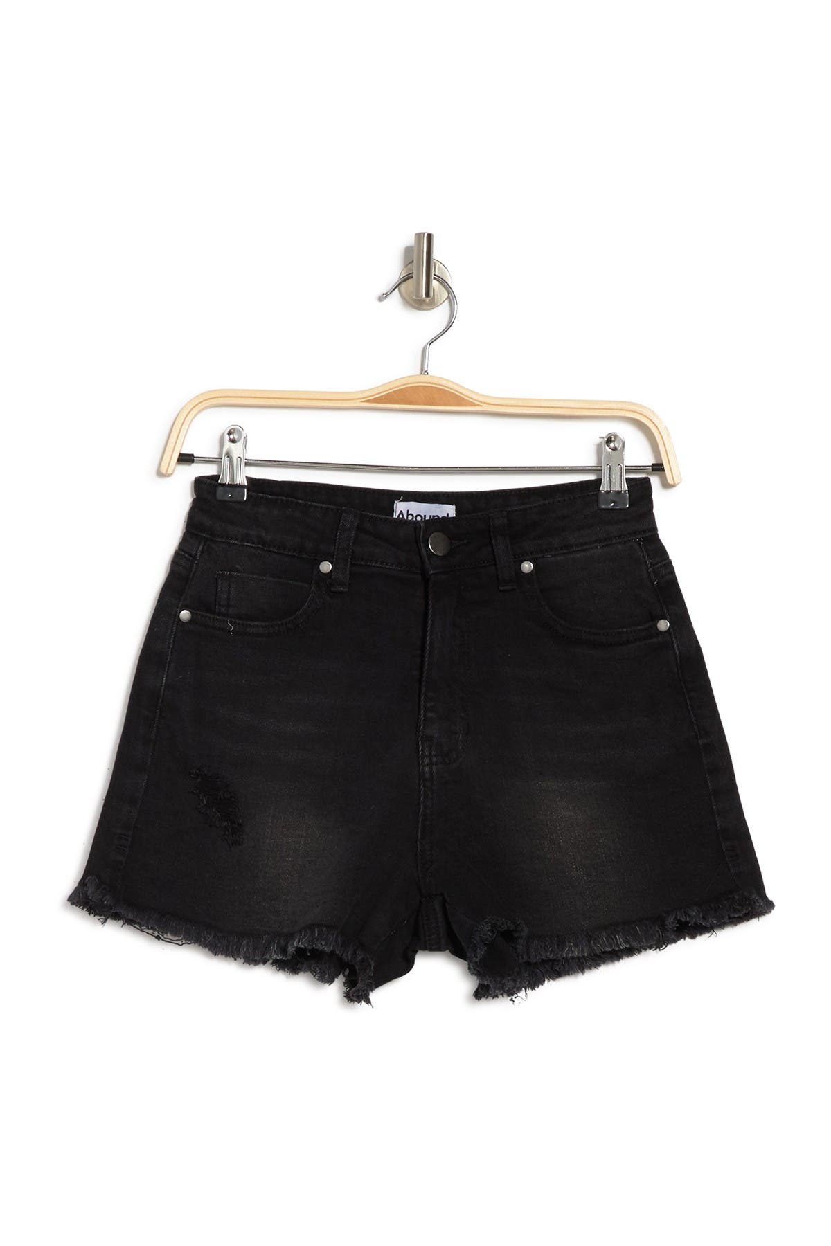 Abound Frayed Hem Sustainable Denim Shorts In Black Wash