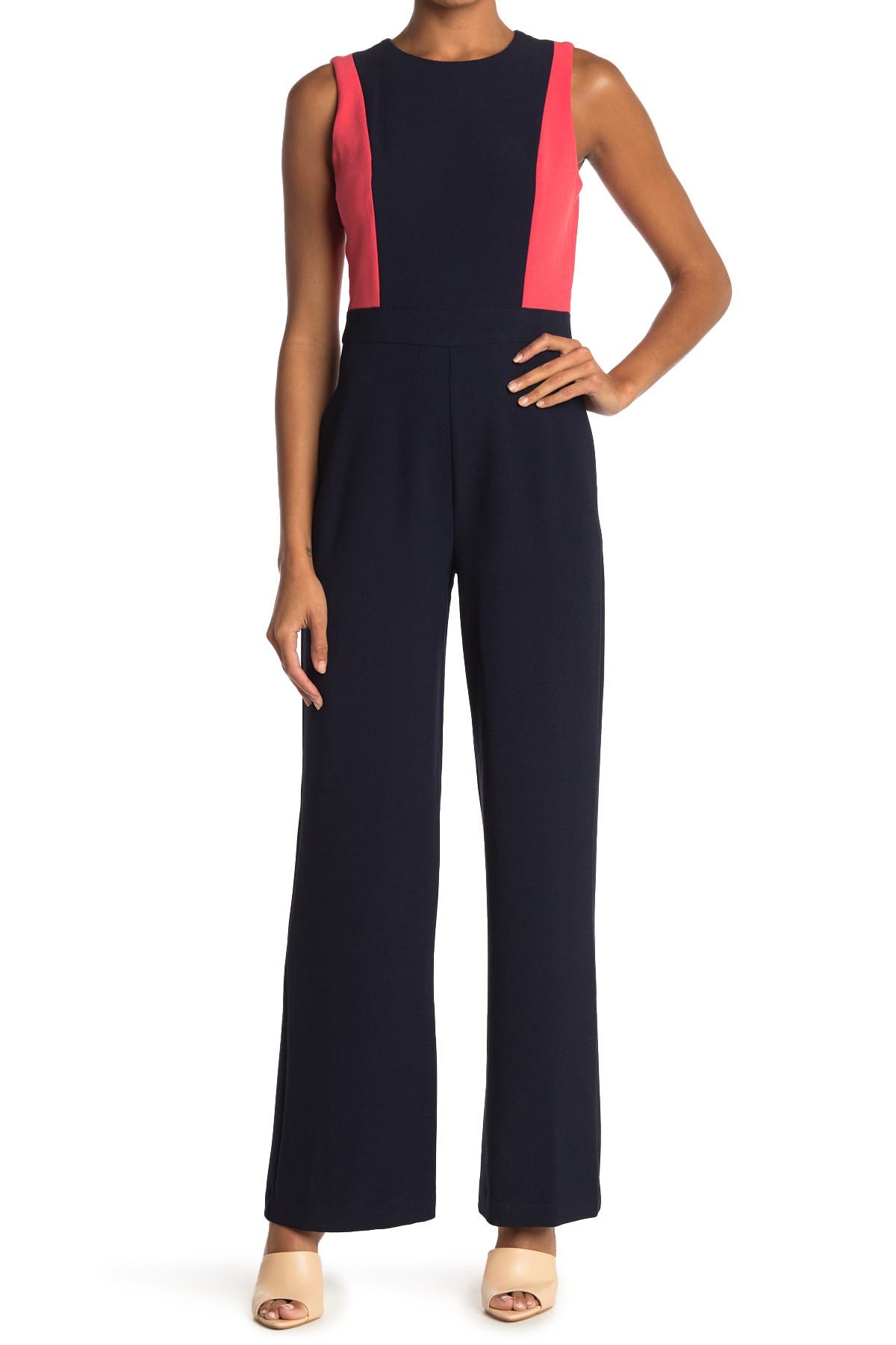 vince camuto lace trim jumpsuit