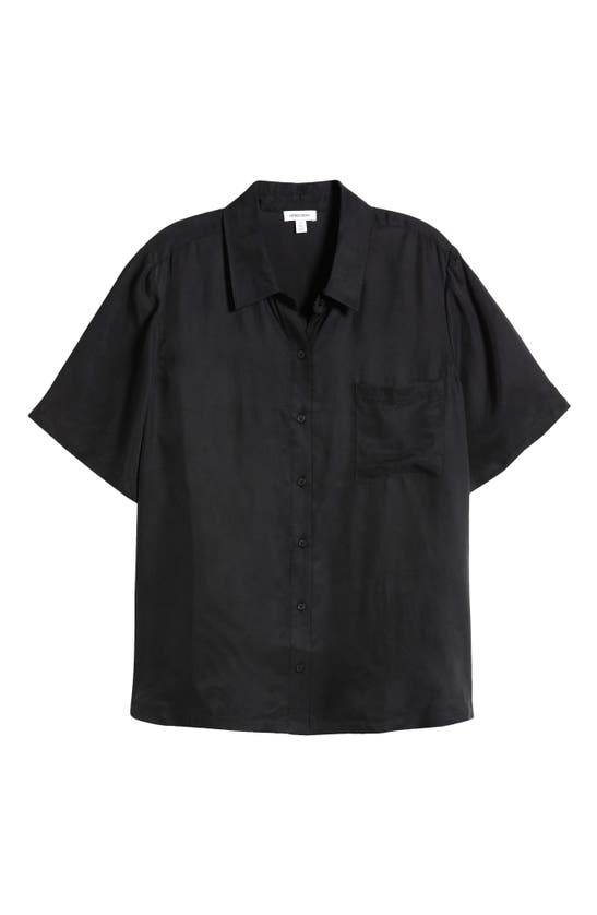 Shop Nordstrom One Pocket Short Sleeve Button-up Shirt In Black