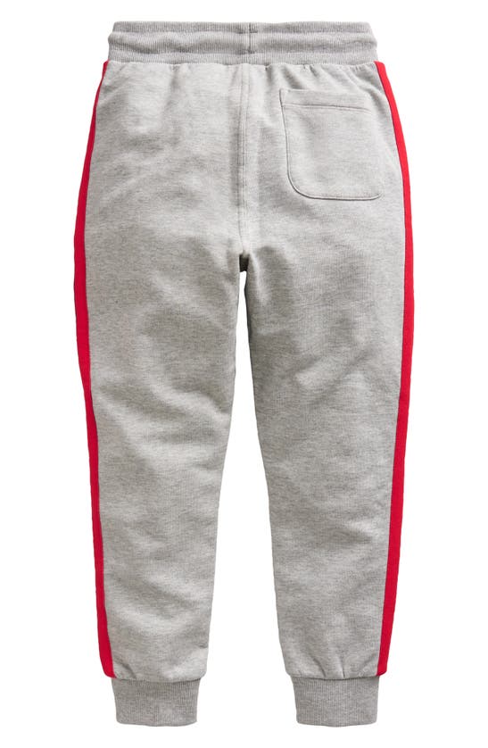 Shop Mini Boden Kids' Side Stripe Cotton Joggers In Grey Marl