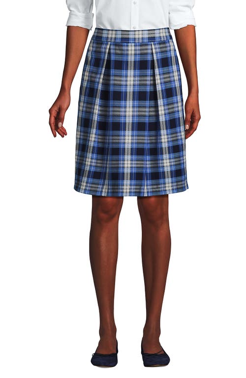Lands' End School Uniform Plaid Skort Top Of Knee In Clear Blue Plaid