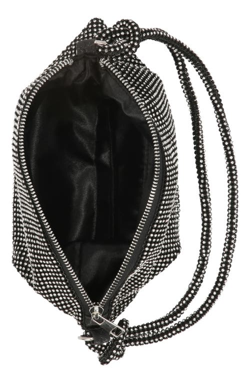 Shop Jessica Mcclintock Dolly Crystal Mesh Shoulder Bag In Black/black