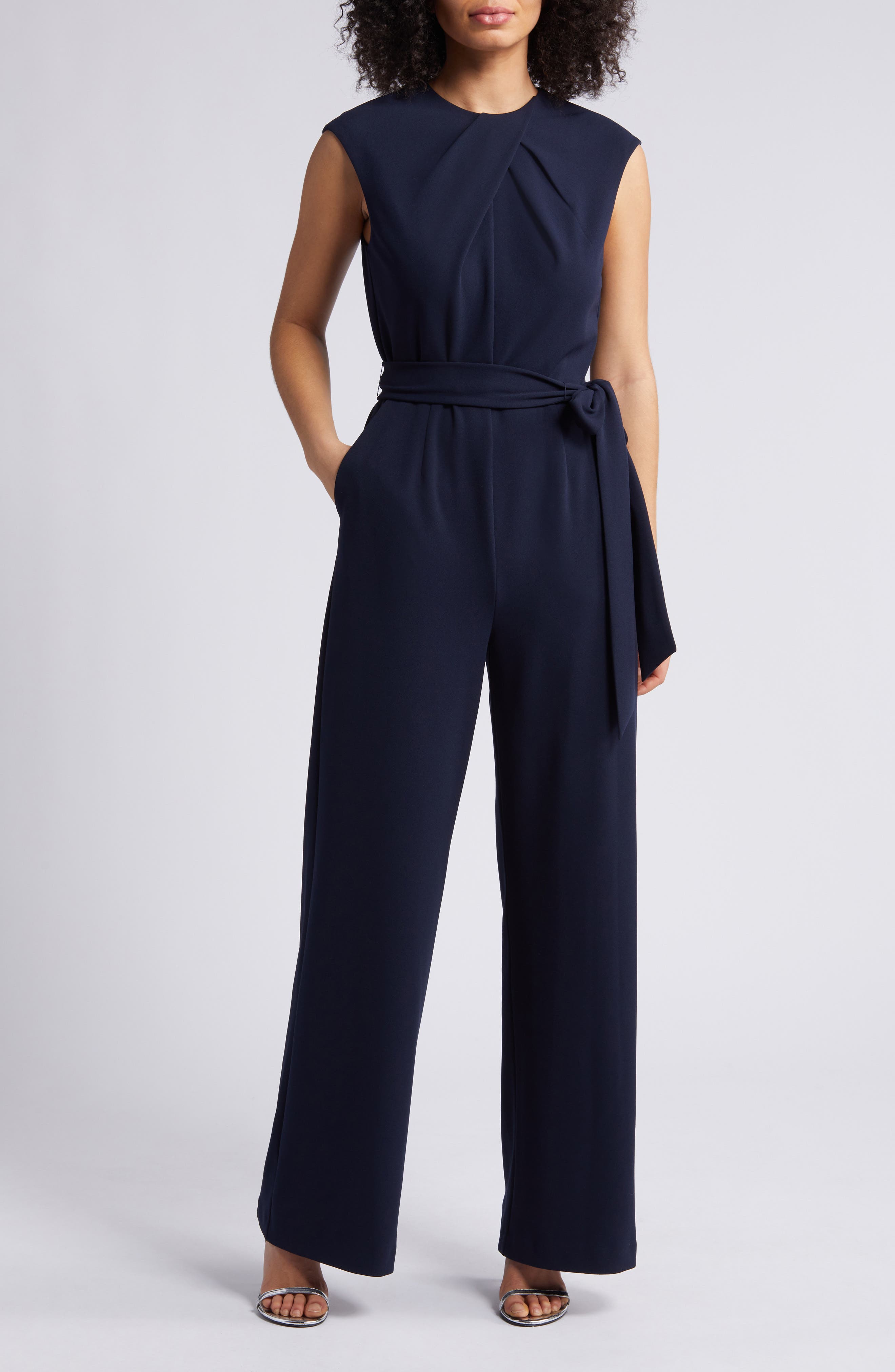 papier   Jump suit / dark navy シャツつなぎ