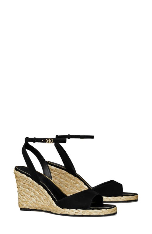 Shop Tory Burch Double T Wedge Sandal In Perfect Black