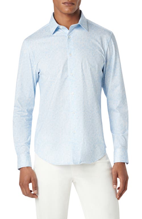 Bugatchi James OoohCotton Abstract Print Button-Up Shirt Sky at Nordstrom,
