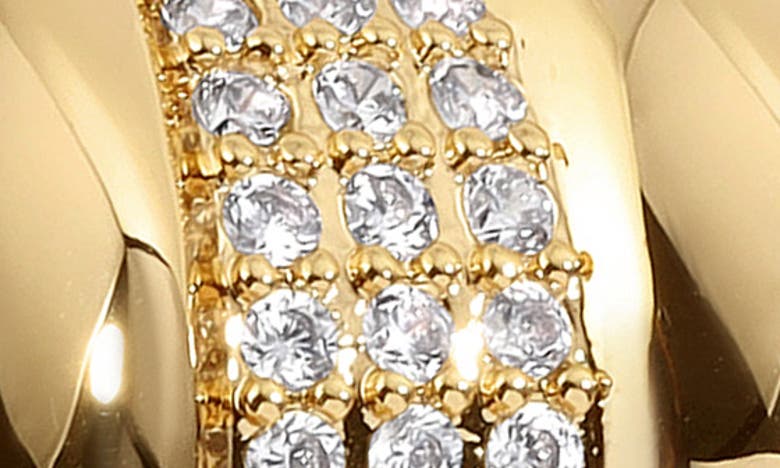 Shop Lili Claspe Coco Shield Huggie Hoop Earrings In Gold