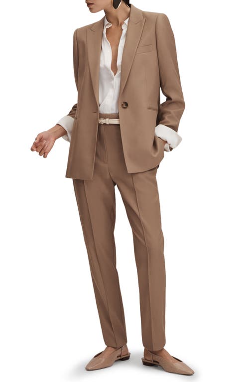Reiss Womens Mink Neutral Wren Slim-leg Mid-rise Woven Trousers In Mink Neutral