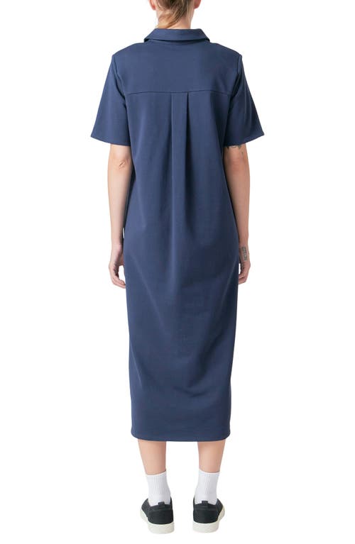 Shop Grey Lab Polo Midi Dress In Navy