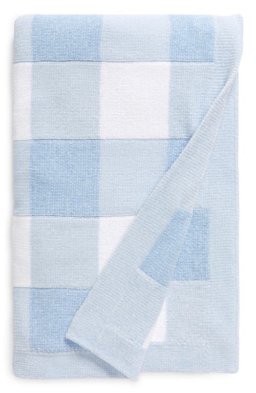 Nordstrom Chenille Baby Blanket in Blue Feather Gingham at Nordstrom