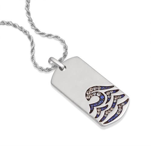 Shop Luvmyjewelry Breaking Waves Sapphire & Topaz Silver Tag Necklace