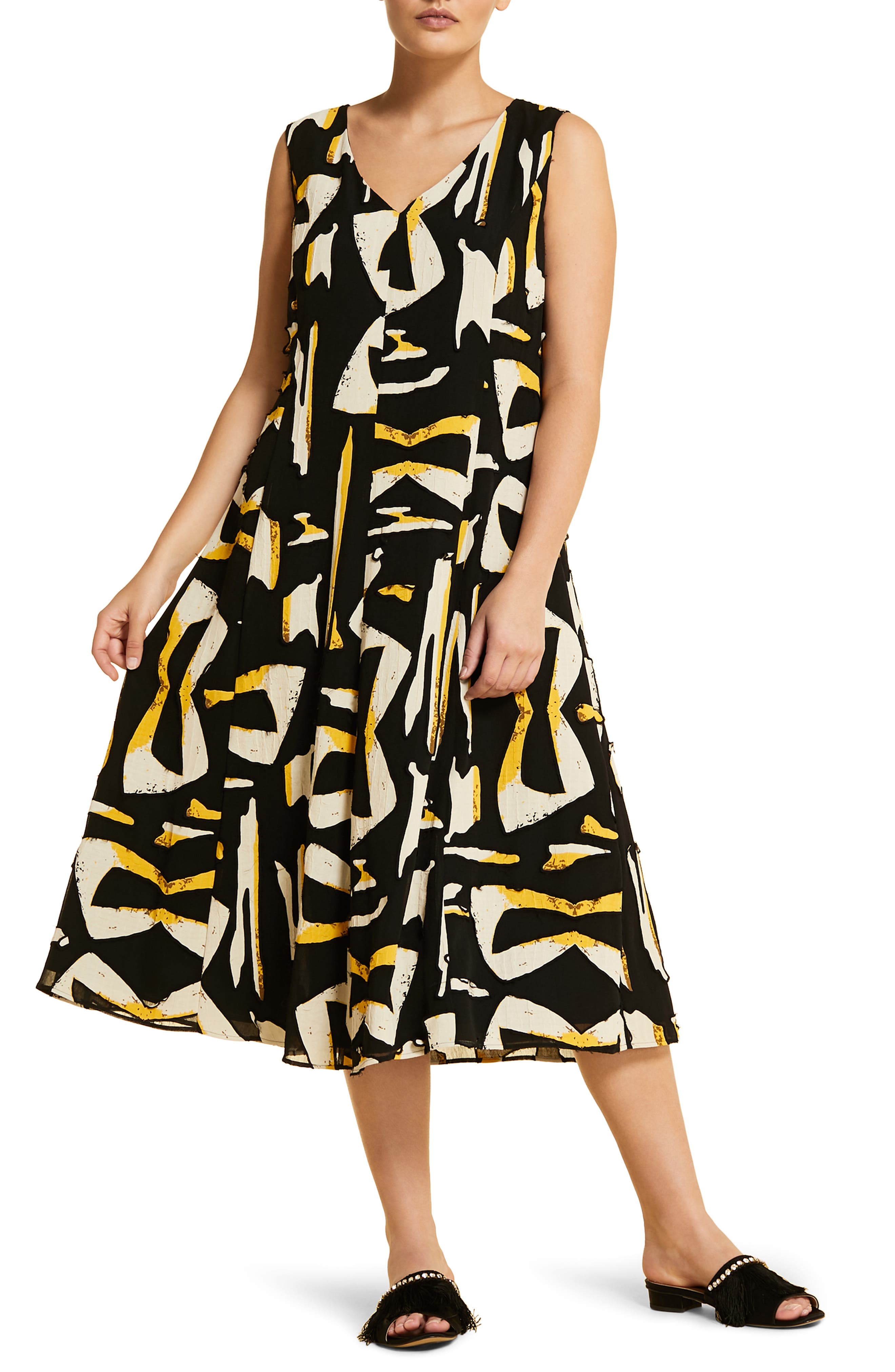 Plus Size Marina Rinaldi Docile Midi Dress, Black