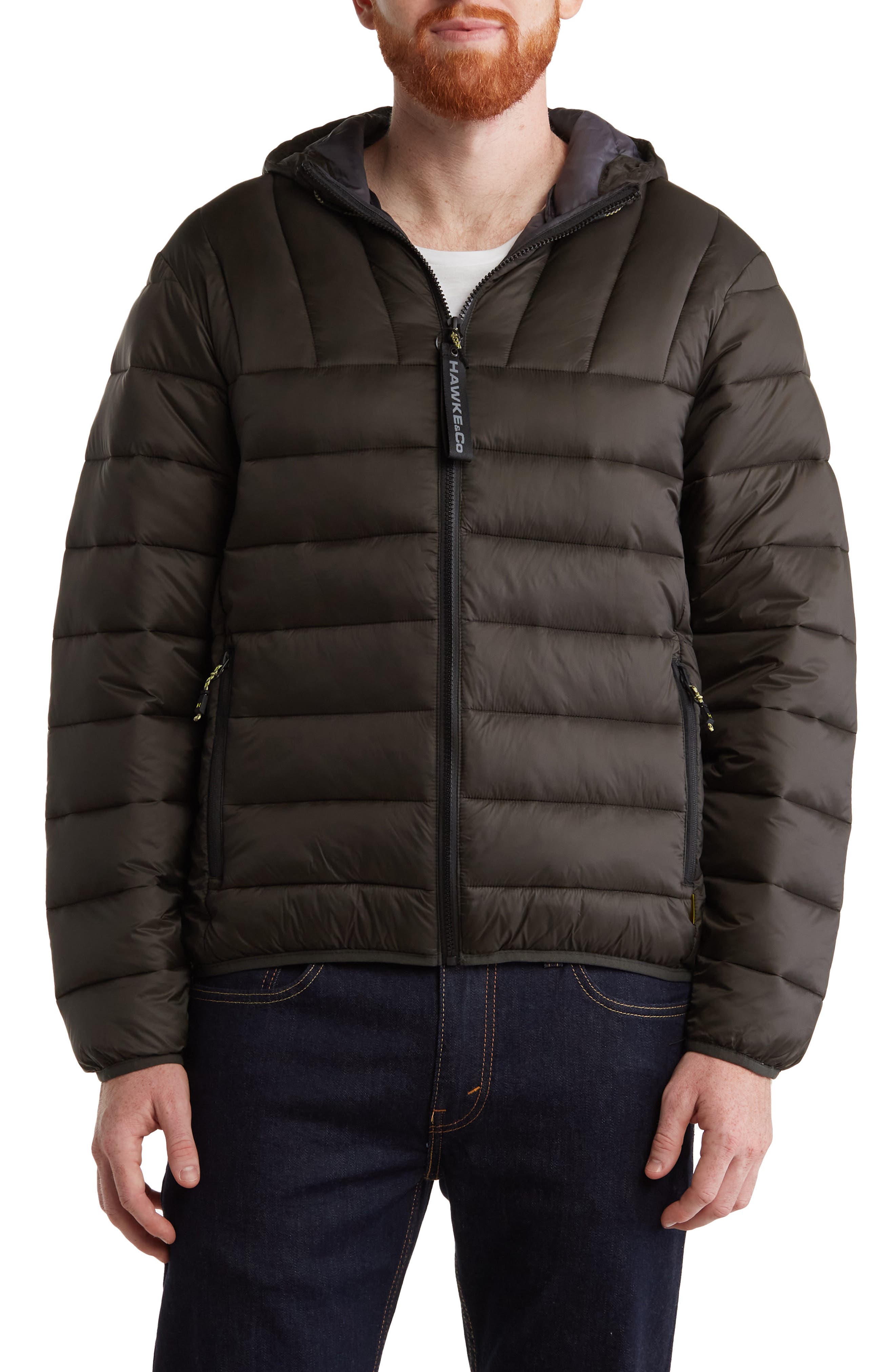 hawke & co packable down jacket with hood