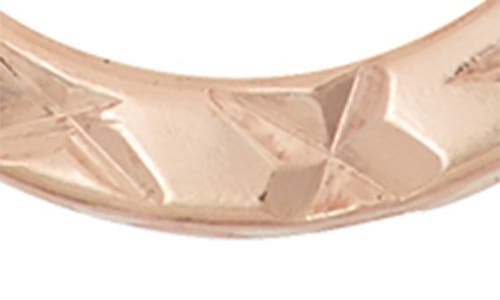 Fzn 14k Gold Plated Textured Hoop Earrings In Rose