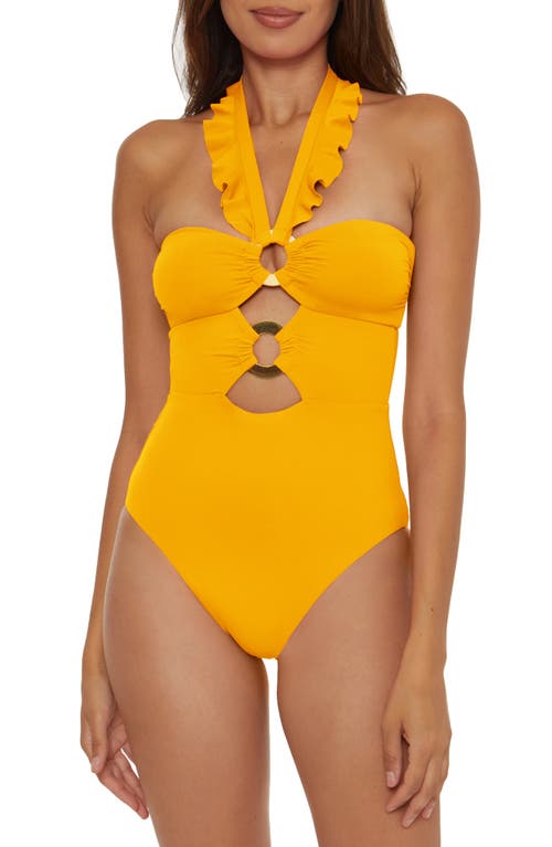 Ruffle Strappy One-PIece Swimsuit in Sunny