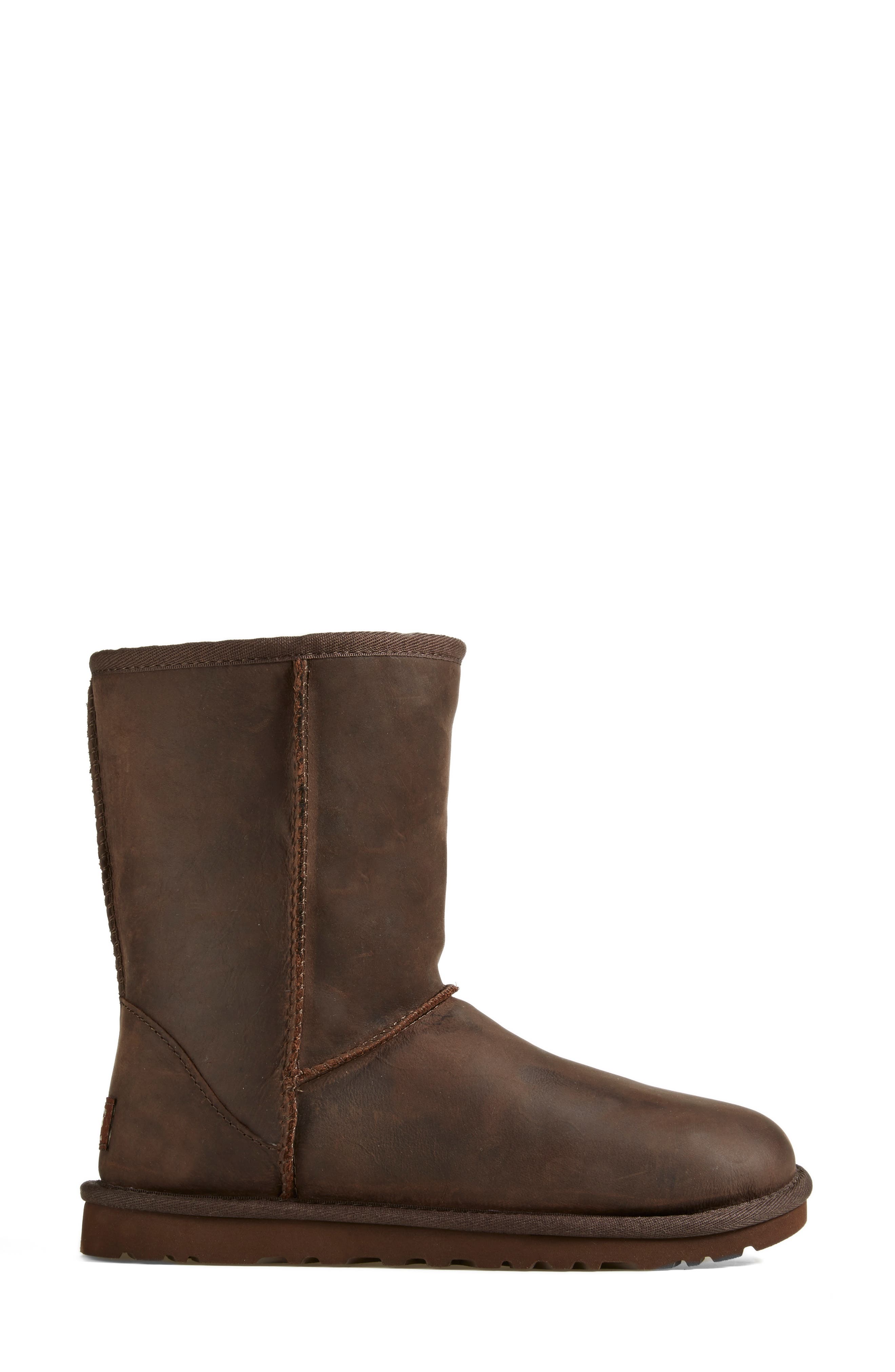 brown leather classic uggs 
