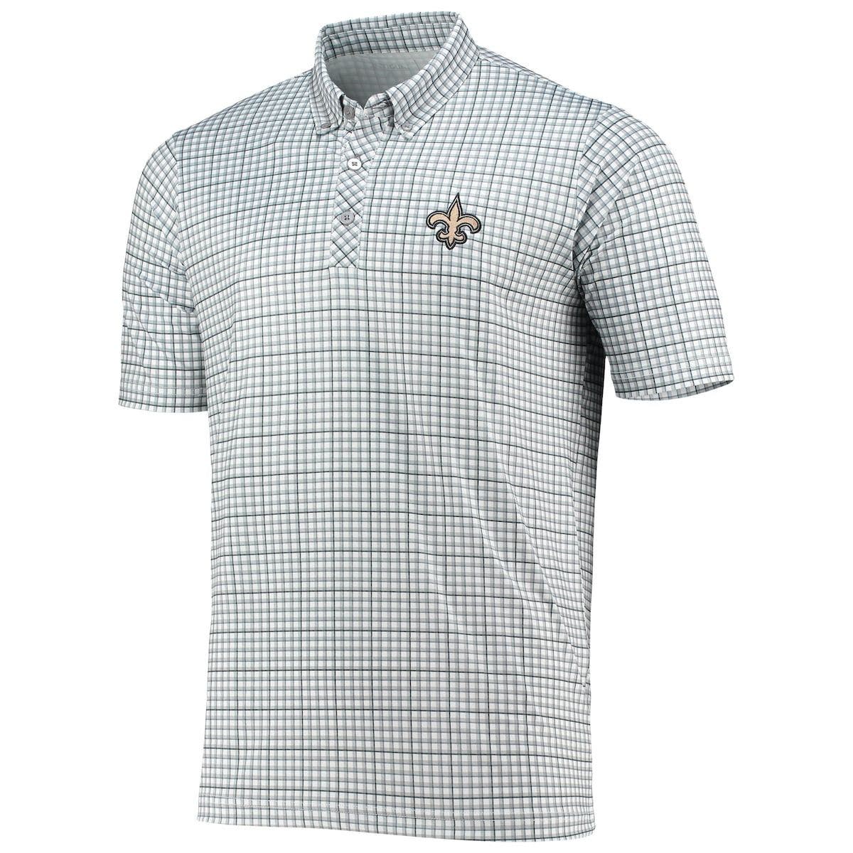 New Orleans Saints Antigua Esteem Polo - Heathered Black/Gold