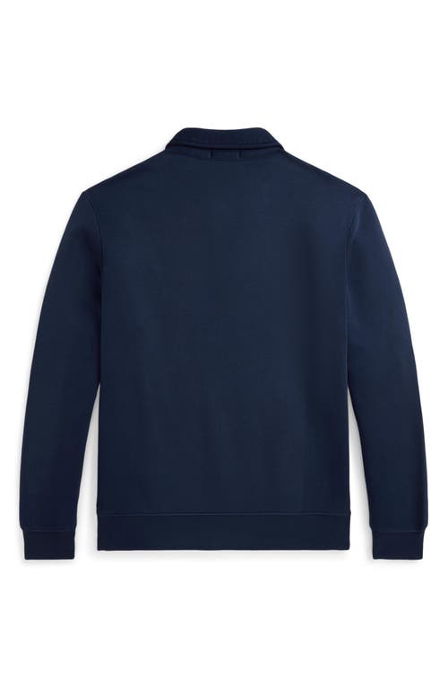 Shop Polo Ralph Lauren Seasonal Fleece Quarter Zip Pullover In Cruise Navy