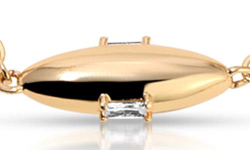 Ettika Baguette Cubic Zirconia Oval Station Necklace In Gold