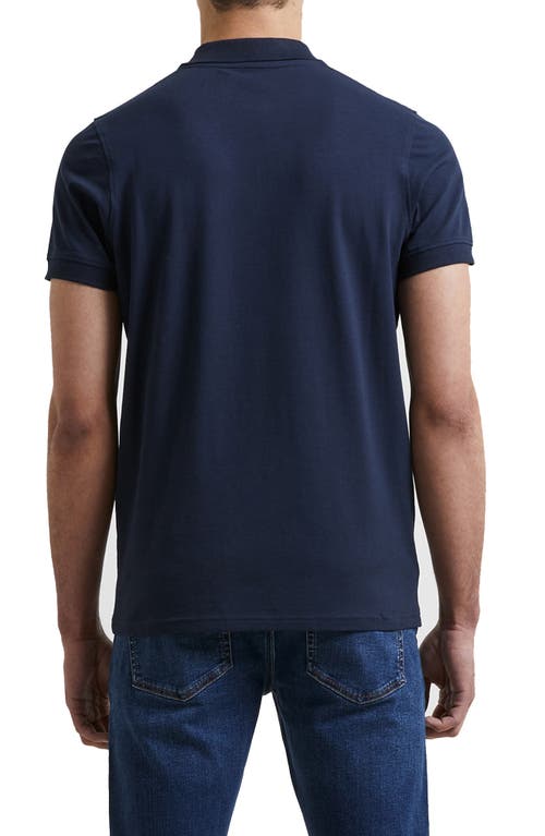 Shop French Connection Danaforth Stretch Cotton Piqué Polo In Blue Nights