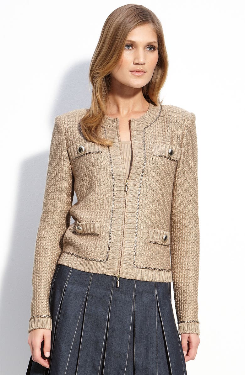St. John Collection Chain Trim Knit Jacket | Nordstrom