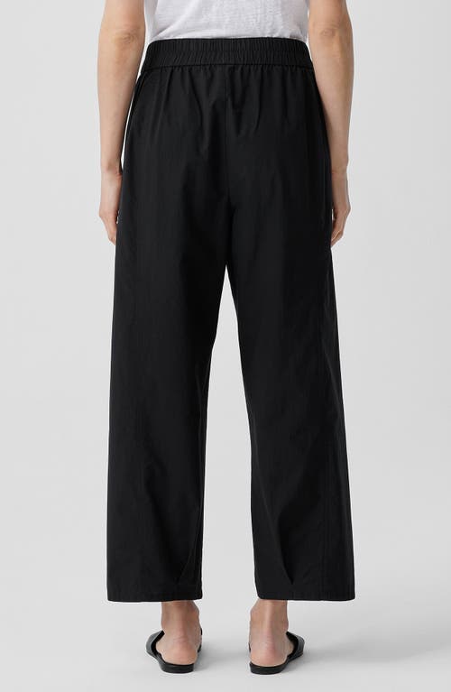 Shop Eileen Fisher Pleated Organic Cotton Lantern Pants In Black