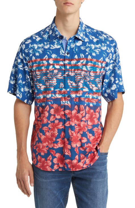 Men's Tommy Bahama Red Louisville Cardinals Tropical Horizons Button-Up Shirt Size: Large