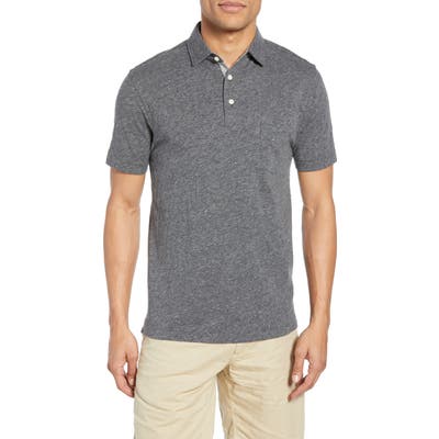Faherty Bleecker Regular Fit Polo, Black