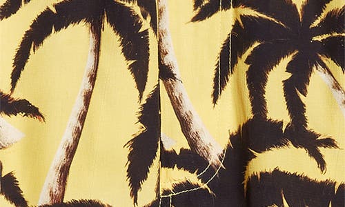 Shop Endless Joy Palm Print Board Shorts In Yellow