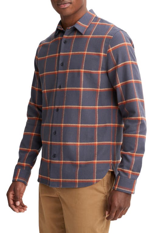 Shop Vince Skipton Plaid Flannel Button-up Shirt In Night Storm/rust Amber