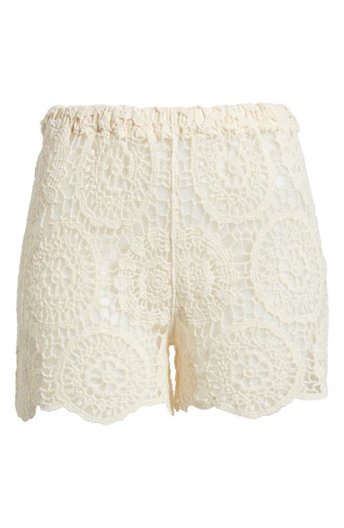 Shop Nasty Gal Beach Premium Open Stitch Cover-up Shorts In Cream