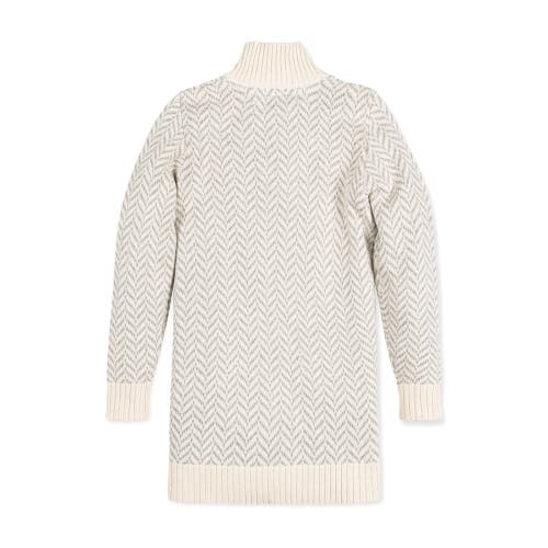 Shop Hope & Henry Girls' Organic Toggle Sweater With Zipper, Kids In Gray Herringbone