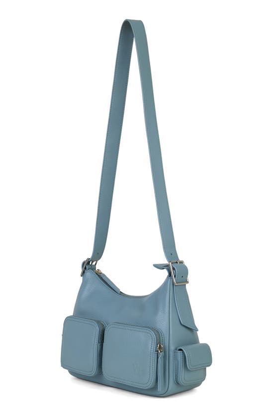 Shop We-ar4 The Cargo Leather Crossbody Bag In Ice Blue