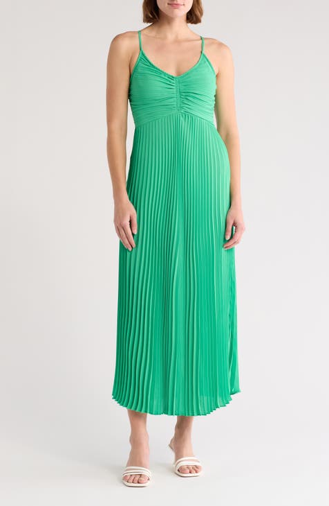 Pleated Sleeveless Maxi Dress