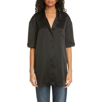 Alexander Wang Oversize Pajama Top, Black