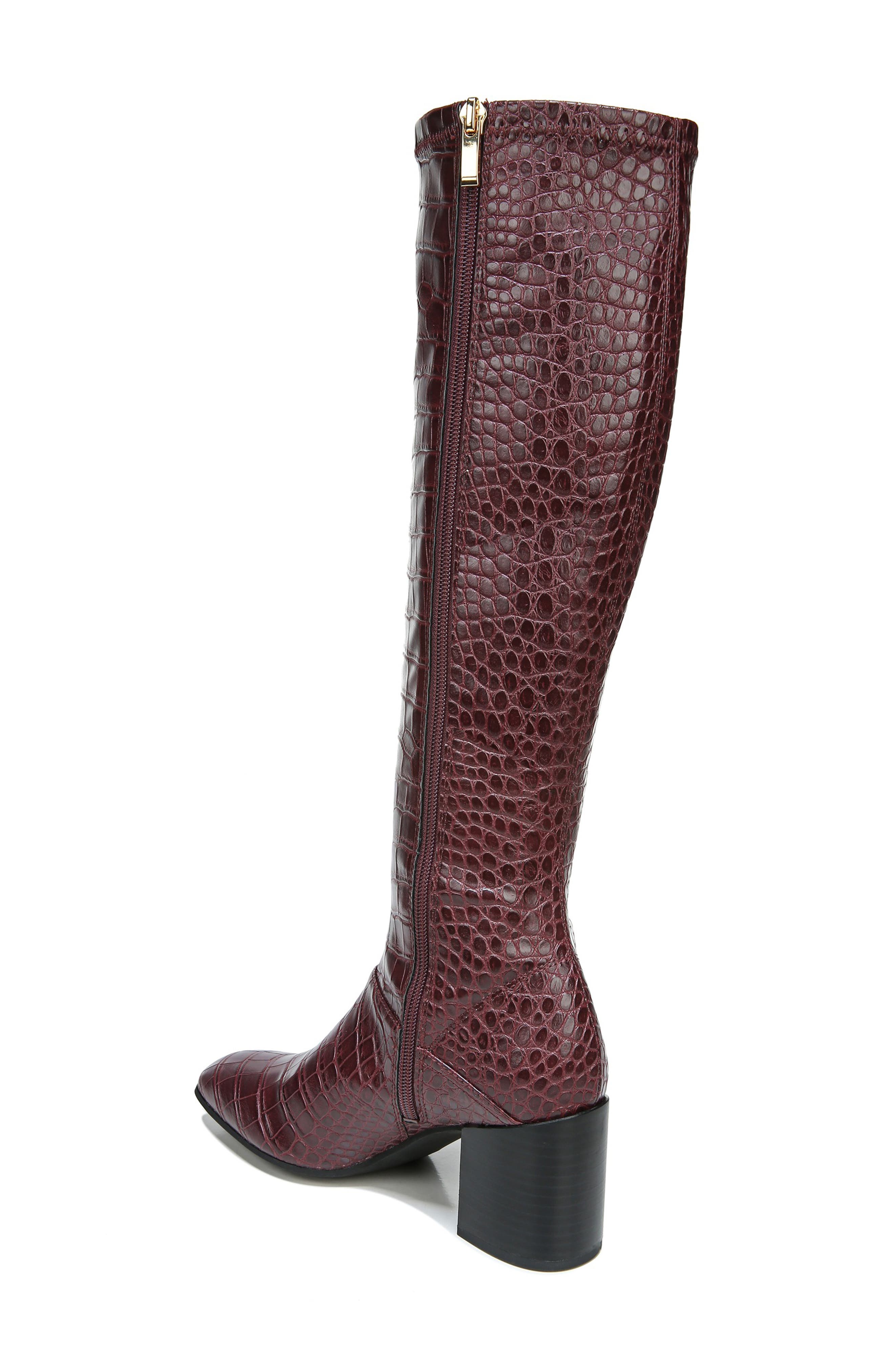 franco sarto tribute croc embossed leather boot