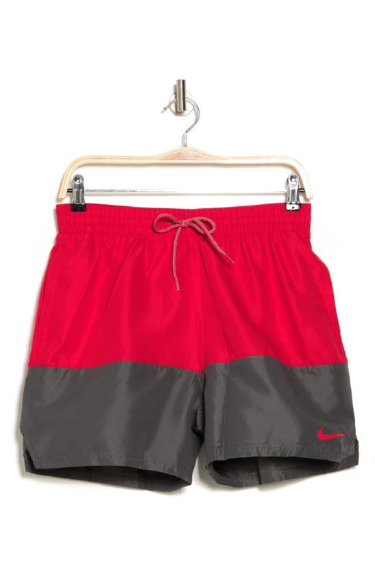 Nike Colorblock Drawstring Volley Shorts In University Red