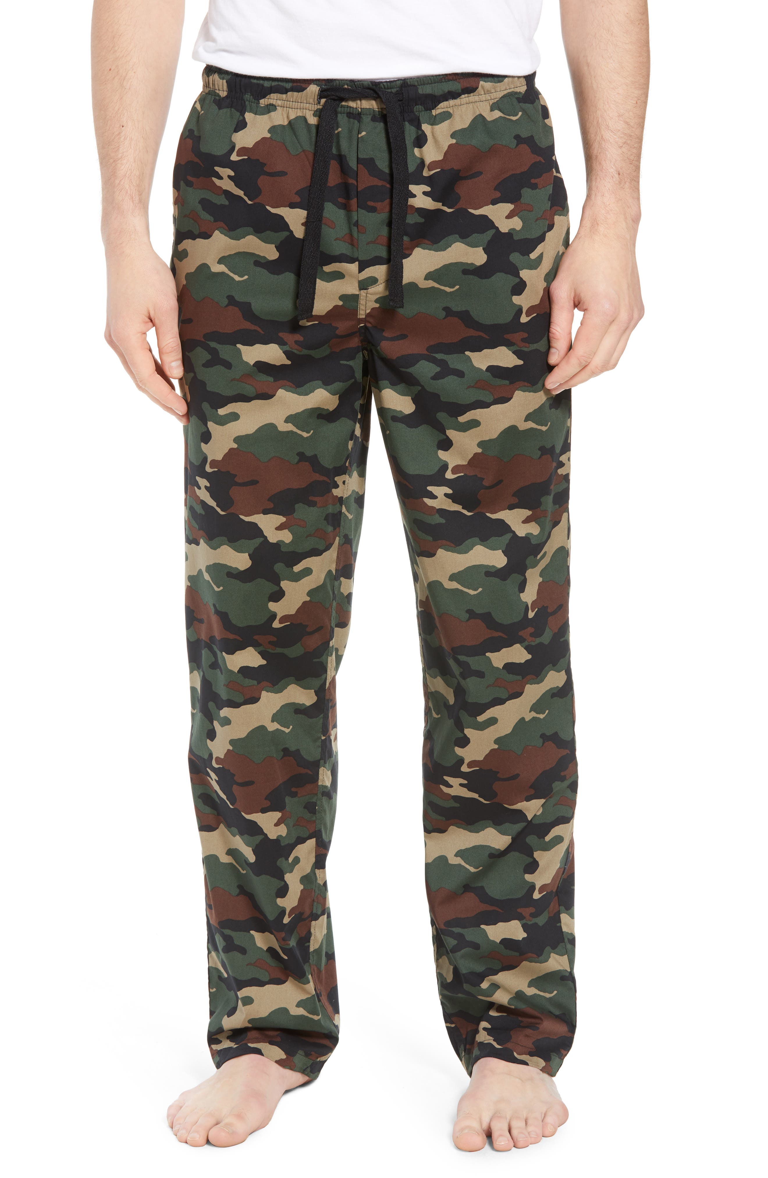 Nordstrom Shop Poplin Pajama Pants, Green